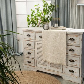 Τραβέρσα Potenza 01 All Over Ecru Teoran 45X180 Cotton-Polyester