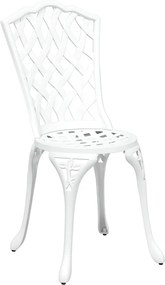 vidaXL Σέτ φαγητού για κήπο 7 pcs Λευκό Αλουμίνιο