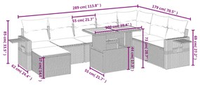 vidaXL Σαλόνι Κήπου Σετ 9 Τεμαχίων Μαύρο από Συνθ. Ρατάν με Μαξιλάρια