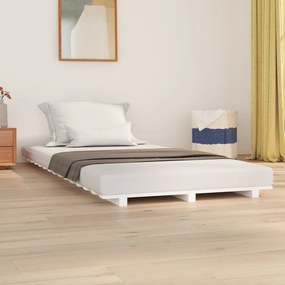 vidaXL Πλαίσιο Κρεβατιού Λευκό 100 x 200 εκ. από Μασίφ Ξύλο Πεύκου