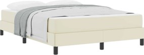 vidaXL Σκελετός Κρεβατιού με στρώμα Κρεμ 140 x 190 cm ύφασμα