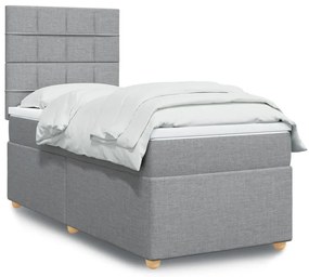 ΚΡΕΒΑΤΙ BOXSPRING ΜΕ ΣΤΡΩΜΑ ΑΝΟΙΧΤΟ ΓΚΡΙ 90X190 ΕΚ. ΥΦΑΣΜΑΤΙΝΟ 3291135