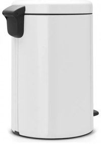 Κάδος με πεντάλ Brabantia NewIcon 649034, 20 l, Ομαλό κλείσιμο, Αντιολισθητική βάση, Λευκό