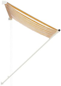 vidaXL Τέντα Συρόμενη Κίτρινο / Λευκό 150 x 150 εκ.