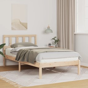 vidaXL Σκελετός Κρεβατιού Καφέ 100 x 200 cm Μασίφ ξύλο πεύκου