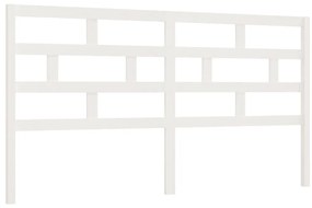 vidaXL Κεφαλάρι κρεβατιού Λευκό 186x4x100 εκ. από Μασίφ Ξύλο Πεύκου