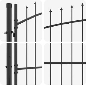 vidaXL Διπλή Πύλη WOERDEN 400 x 224,5 εκ. Ατσάλι Γκρι Κλειδώσιμο
