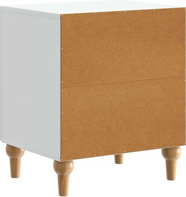 vidaXL Κομοδίνο 2 τμχ. Λευκό 43 x 34,5 x 50 εκ Επεξεργασμένο Ξύλο