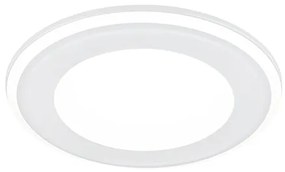 Aura Στρογγυλό Πλαστικό Χωνευτό Σποτ με Ενσωματωμένο LED και Θερμό Λευκό Φως σε Λευκό χρώμα 3x3cm Trio Lighting 652410131
