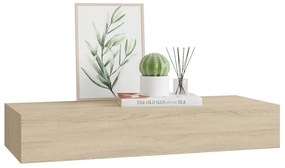 vidaXL Ράφι Επιτοίχιο με Συρτάρι Χρώμα Δρυός 60 x 23,5 x 10εκ. από MDF
