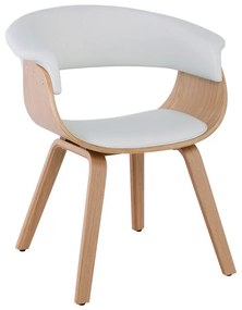 HERMAN Πολυθρόνα Φυσικό - Pu Άσπρο 68x56x77cm Ε7514,2