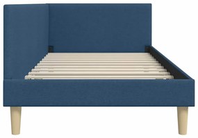 vidaXL Κρεβάτι Γωνίας Άλλο Μπλε 90 x 200 cm Ύφασμα και Έργο ξύλου