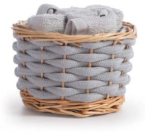 Λαβέτες Borra Σε Καλαθάκι (Σετ 5τμχ) Grey Nef-Nef Homeware Σετ Πετσέτες 30x30cm 100% Βαμβάκι