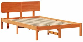 vidaXL Σκελετός Κρεβατιού Κερωτό καφέ 140 x 190 cm Μασίφ ξύλο πεύκου