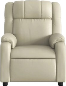 vidaXL Πολυθρόνα Ανακλινόμενη Κρεμ από Συνθετικό Δέρμα