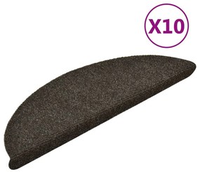 Πατάκια Σκάλας Αυτοκόλ. 10 τεμ Ανθρακί 56x17x3 εκ Βελονιασμένο 149691
