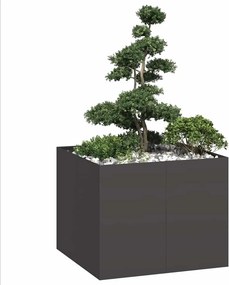 vidaXL Ζαρντινιέρα Μαύρη 100x100x80 εκ. από Χάλυβα