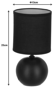 Επιτραπέζιο φωτιστικό PWL-1210 Ε14 60W κεραμικό μαύρο Φ13x25εκ 13x13x25 εκ.