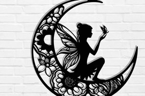 Intra απο ξύλο plywood 3mm-4mm πάχος - Fairy on the Moon Laser Cut  Δίασταση 40x50 cm INTRAFABR-119549820