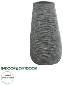 20760 GloboStar® Artificial Garden RONDA 20760 Επιδαπέδιο Πολυεστερικό Τσιμεντένιο Κασπώ Γλάστρα - Flower Pot Γκρι Μ54 x Π48 x Υ104cm