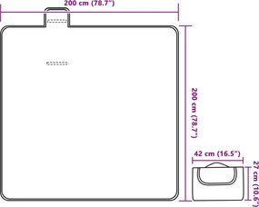 vidaXL Κουβέρτα Πικ-Νικ Πτυσσόμενη Πολύχρωμη Καρό 200x200εκ. Βελούδινη