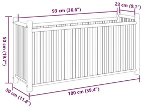 Ζαρντινιέρα 100x30x50 εκ. από Μπαμπού - Καφέ