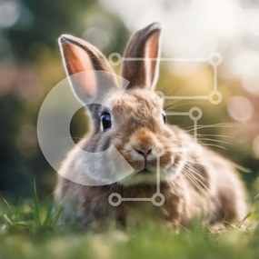 Intra Συλλεκτικό Ξύλινο Παζλ Plywood 4mm - Χαριτωμένο καφέ κουνέλι σε ένα πράσινο χωράφι Σε Ξύλινο Κουτί - Διαστάσεις: 10x10 cm – 25 κομμάτια