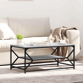 vidaXL Τραπέζι καφέ με ράφι Γκρι Σονομά 90x50x40 εκ Επεξεργασμένο ξύλο