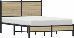 vidaXL Σκελετός Κρεβ. Χωρίς Στρώμα Sonoma Δρυς 120x190 εκ. Μεταλλικό