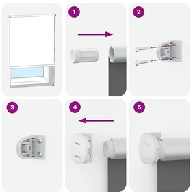 Roller Blind Blackout Μαύρο 45x210 cm Πλάτος υφάσματος 40,7 cm - Μαύρο
