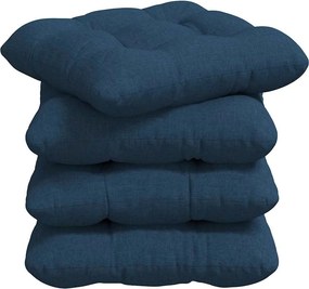 vidaXL Μαξιλάρια καθισμάτων 4 pcs Ύφασμα Μπλε 45 x 45 x 12 εκ.