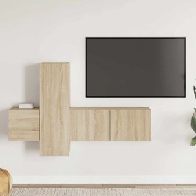vidaXL Έπιπλα Τηλεόρασης Σετ 3 Τεμαχίων Sonoma Δρυς από Επεξ. Ξύλο