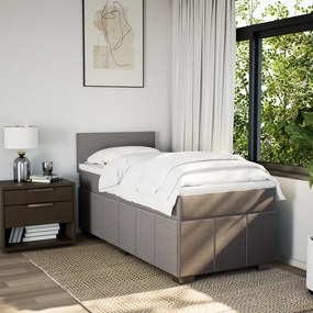 Κρεβάτι Boxspring με Στρώμα Taupe 90x200 εκ. Υφασμάτινο - Μπεζ-Γκρι