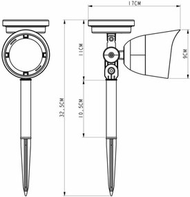 Ηλιακή λάμπα Galix 30 Lm Ανοξείδωτο ατσάλι