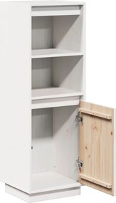 vidaXL Ντουλάπι Ψηλό Λευκό 37 x 34 x 110 εκ. από Μασίφ Ξύλο Πεύκου