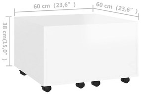 Τραπεζάκι Σαλονιού Λευκό 60x60x38 εκ. από Επεξ. Ξύλο - Λευκό