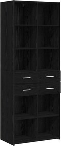 vidaXL Βιβλιοθήκη Μαύρη δρυς 30 x 42.4 x 185.2 εκ.