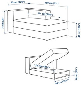 JÄTTEBO μονάδα σεζλόνγκ με μπράτσο, δεξιά 694.945.94