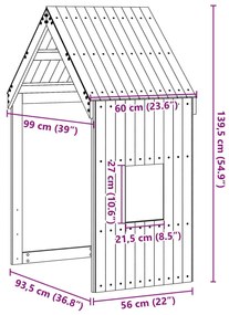 Οροφή Κρεβατιού Παιδική Λευκό 60x99x139,5 εκ Μασίφ Ξύλο Πεύκου - Λευκό