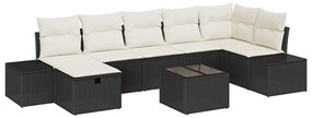 vidaXL Σετ Καναπέ Κήπου με μαξιλάρι 8 pcs Μαύρο Πολυ ράταν