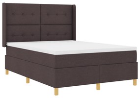 vidaXL Κρεβάτι Box Spring με Στρώμα Σκούρο Καφέ 160x200 εκ. Υλικό