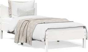vidaXL Σκελετός Κρεβ. Χωρίς Στρώμα Λευκό 75x190 εκ Μασίφ Πεύκο