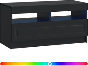 vidaXL Ντουλάπα LED Τηλεόρασης Μαύρο Επεξεργασμένο Ξύλο