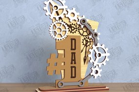 Σετ των 2 Intra απο ξύλο plywood Χρώμα wenge 3mm-4mm πάχος - Βραβείο για την Ημέρα του Πατέρα | Ξύλινο τρόπαιο | CNC Δίασταση 20x20 cm INTRAFABR-25563326