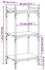 ΒΙΒΛΙΟΘΗΚΗ 3 ΕΠΙΠΕΔΩΝ ΚΑΦΕ ΔΡΥΣ 40 X 30 X 86 ΕΚ. ΕΠΕΞΕΡΓ. ΞΥΛΟ 837631