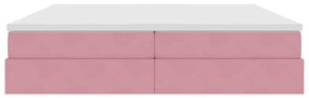 vidaXL Κρεβάτι με αποθηκευτικό χώρο και στρώμα Ροζ 200 x 200 cm