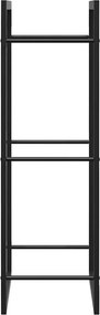 vidaXL Ραφιέρα Καυσόξυλων Ματ Μαύρο 50x28x94 εκ. Ατσάλι
