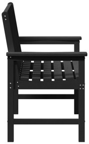 vidaXL Πάγκος Κήπου Μαύρος 120 εκ HDPE