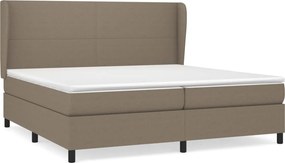 vidaXL Κρεβάτι Boxspring με Στρώμα Taupe 200x200 εκ. Υφασμάτινο