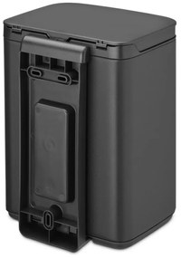Κάδος Brabantia Bo Small 1008866, 4 L, Ομαλό και αθόρυβο άνοιγμα, Αντιολισθητική βάση, Ορυκτή επίστρωση, Σκούρο γκρι